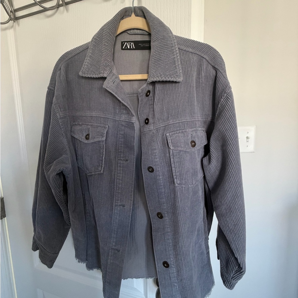 Zara Light Gray Corduroy Jacket